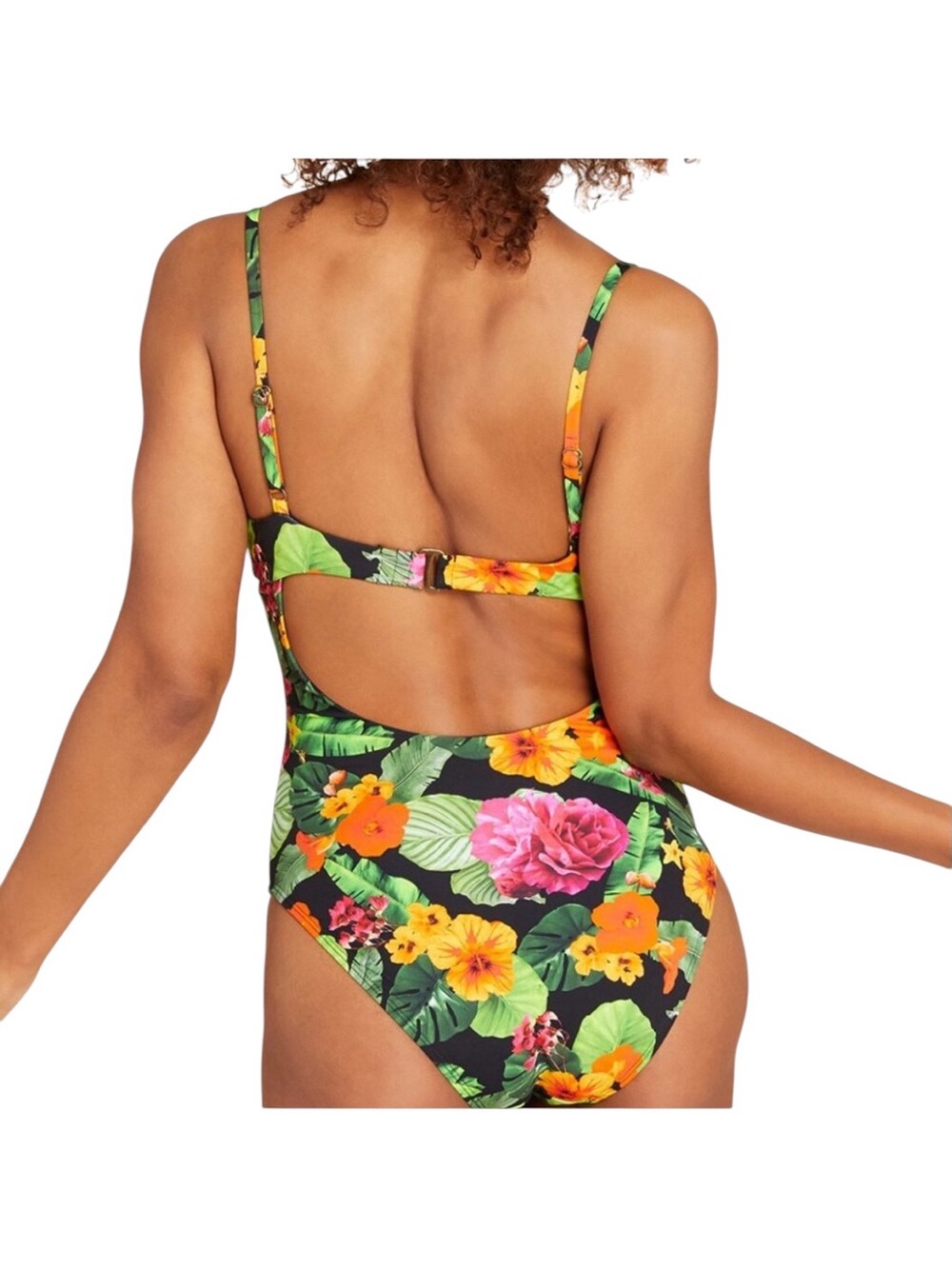 Andie Long Torso Bermuda  Tropical Floral One-Piece Swimsuit NWT - Picture 2 of 8